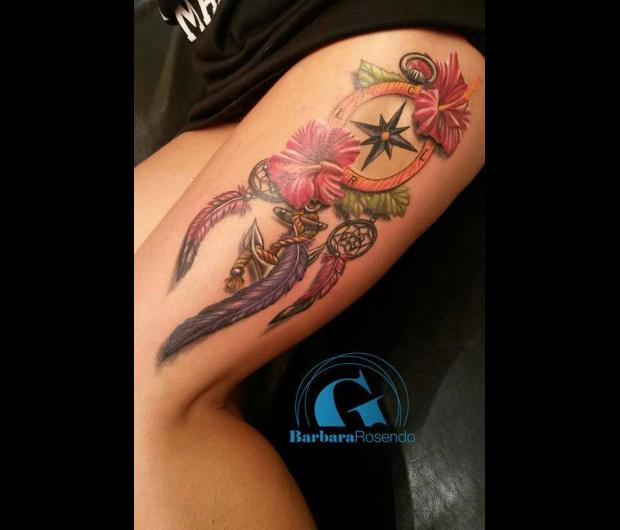 photo,tatouage,attrape,reves,cuisse